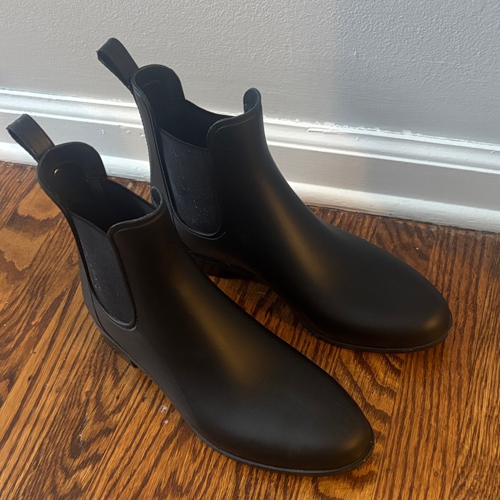 Sam Edelman Black Slip-On Chelsea Rain Boots